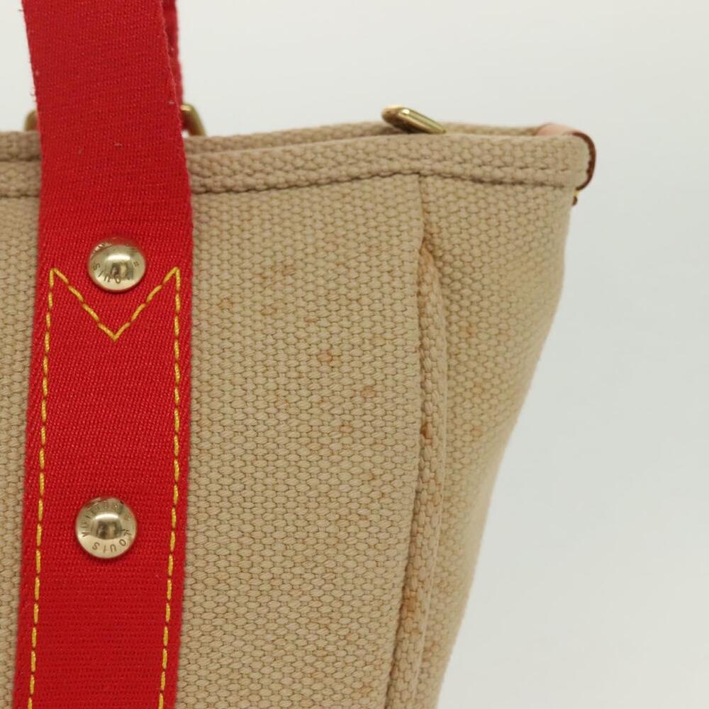LOUIS VUITTON Antigua Cabas MM Tote Bag Beige Red M40035 - Picture 4 of 16